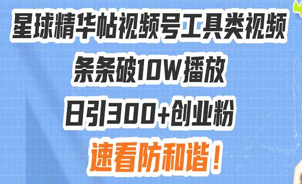 （三网4297期）视频号日引300+创业粉
