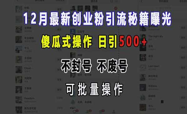 (三网4328期)创业粉引流秘籍