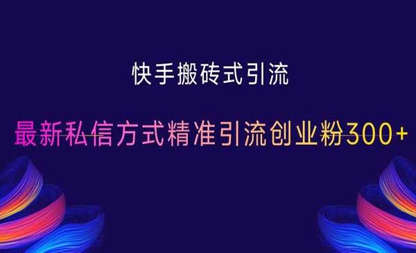 （三网4513期）快手搬砖式私信引流