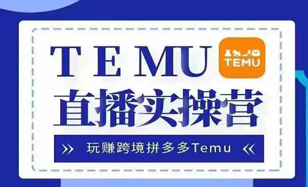 （三网4606期）Temu直播实战营