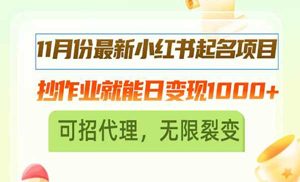 （三网4611期）小红书起名项目