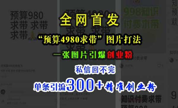 （三网4654期）一张图片引爆创业粉