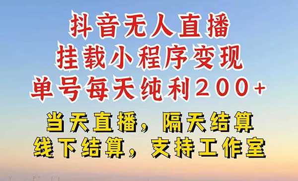 （三网4720期）无人直播小程序变现