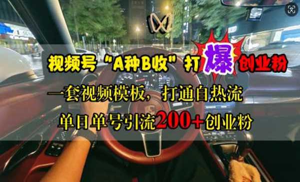 （三网4748期）视频号打爆创业粉