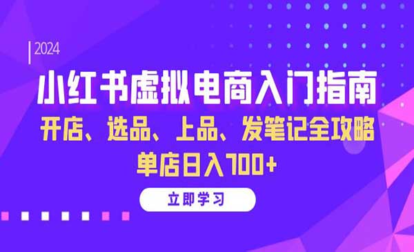 （三网4803期）小红书虚拟电商入门