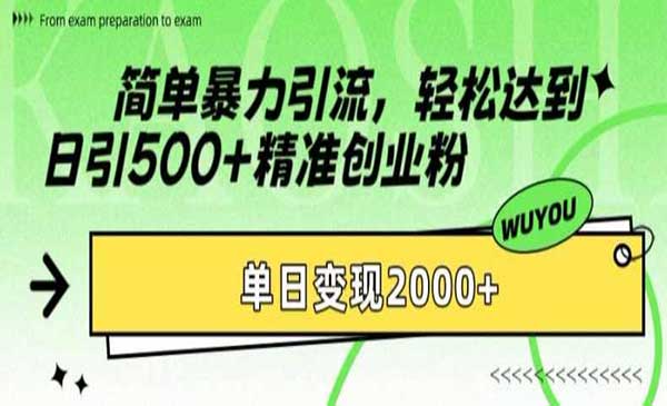 （三网4819期）简单暴力引流创业粉