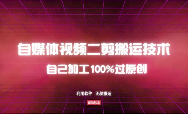 （三网4821期）视频二剪搬运技术