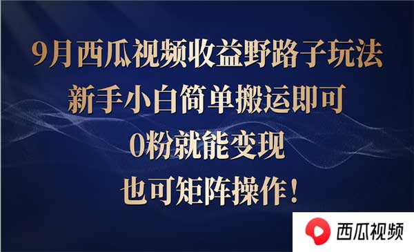 （三网4927期）西瓜视频收益野路子