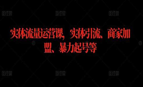 （三网4938期）实体流量运营
