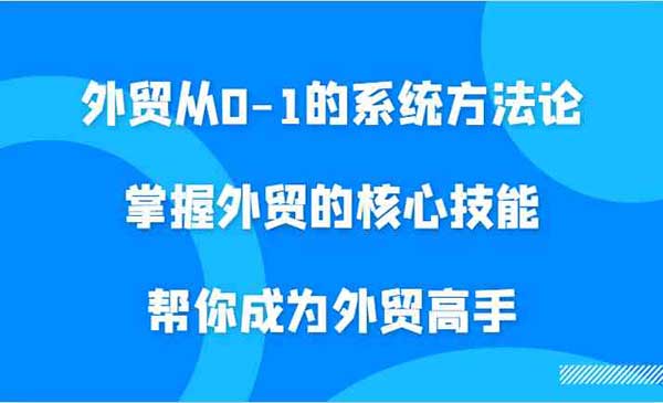 （三网5043期）外贸高手核心技能