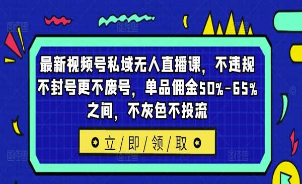 （三网5136期）视频号私域无人直播课